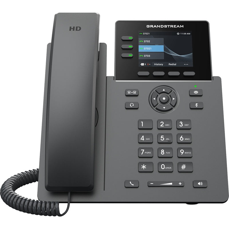 Grandstream GRP2611G 3 Lines, 4 SIP Accounts, 2.8 in Colour Screen with GigE and PoE Support