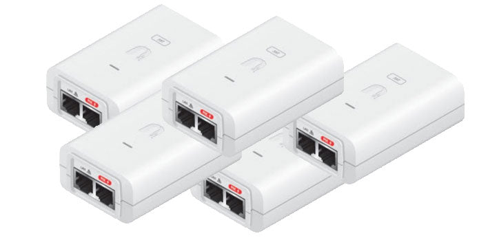 Ubiquiti 24v 1A Gigabit Power Over Ethernet Supply White 5-pack
