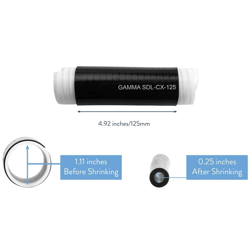 Gamma Electronics SDL-CX-125 Silicone Cold Shrink 4.3-10 Connectors to 1/4 inch Coax Cable or Larger