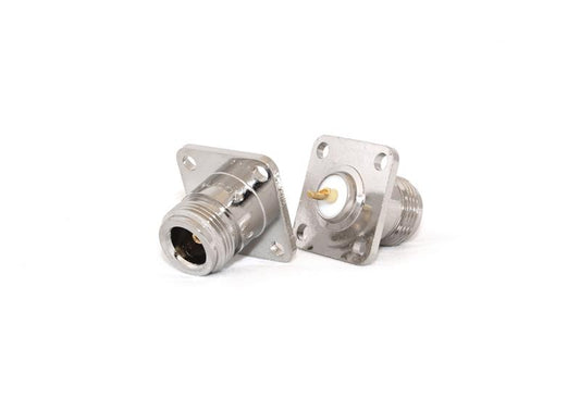 N-Type Female Panel Mount 4-Hole Flange 50 Ohm Connector