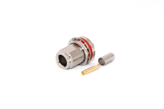 N-Type Female Bulkhead CRIMP 50 Ohm Connector for LMR195/RG58
