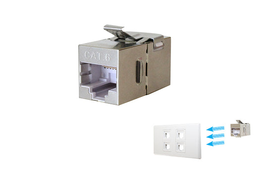 Cat6 Shielded RJ45 Joiner Coupler keystone compatible