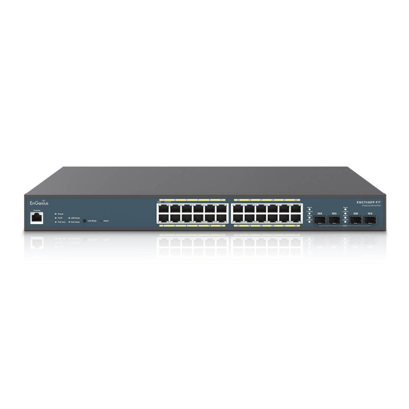 EnGenius Fit 410W Gigabit PoE+ 24 Port Switch with SFP