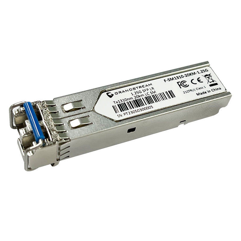 Grandstream SFP Fiber Module, Single-Mode, 1310nm, 20-Kilometer, 1.25Gbps, LC