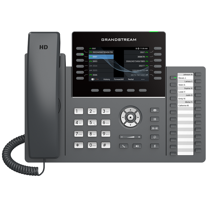 Grandstream GRP2636 6+6 lines, Gigabit, WF/BT, Colour Screen, 24 paper based BLF keys