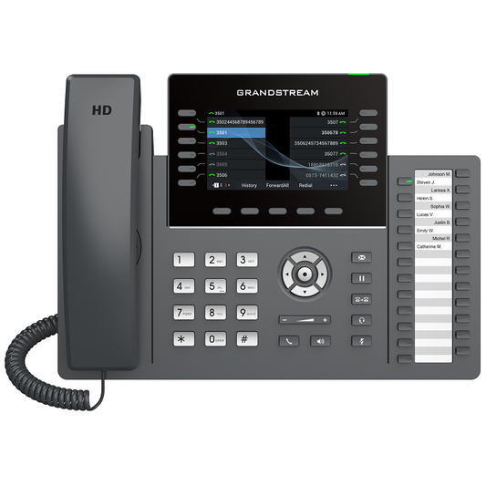 Grandstream GRP2636 6+6 lines, Gigabit, WF/BT, Colour Screen, 24 paper based BLF keys