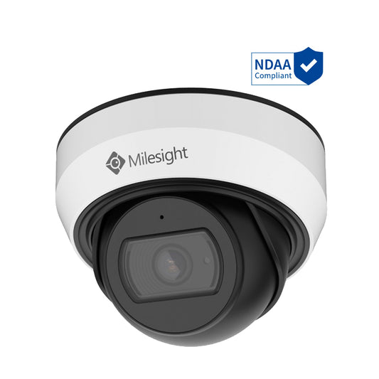Milesight 5MP NDAA AI Weather-proof Mini Dome Network Camera - Cable Out