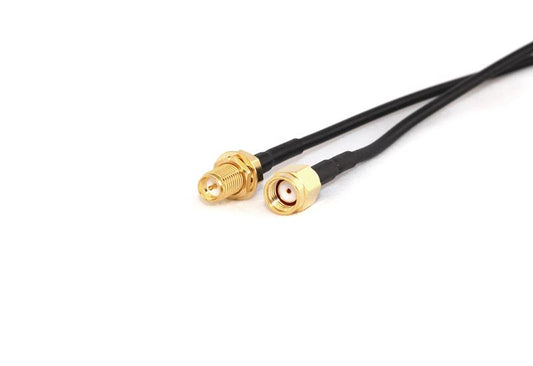 RP-SMA Male to RP-SMA Female Bulkhead 20cm LLC100 50 Ohm Coax Pigtail