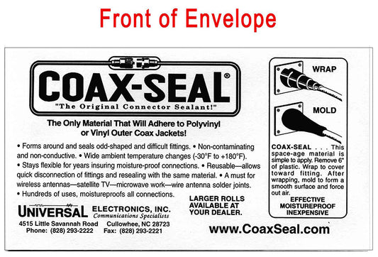 Coax-Seal Hand Moldable Plastic Weatherproofing Strip