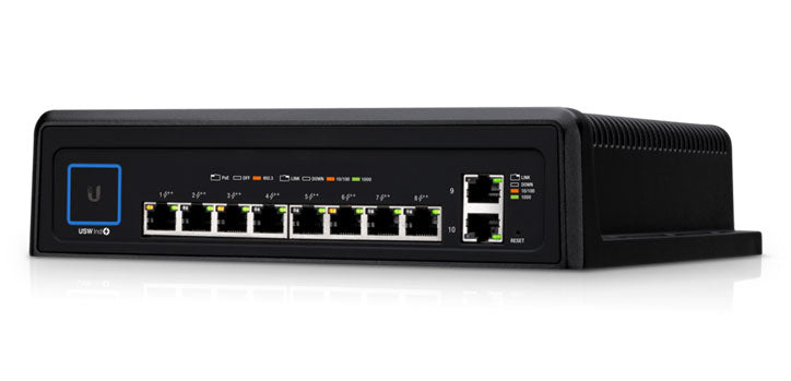 Ubiquiti UniFi Industrial 8-port, Layer 2 PoE++ Switch with Silent Fanless Cooling